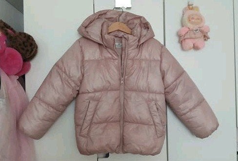Warme winterjas kind H&M - Roze (maat 110/116), Gebruikt, Meisje, H&M, Ophalen of Verzenden