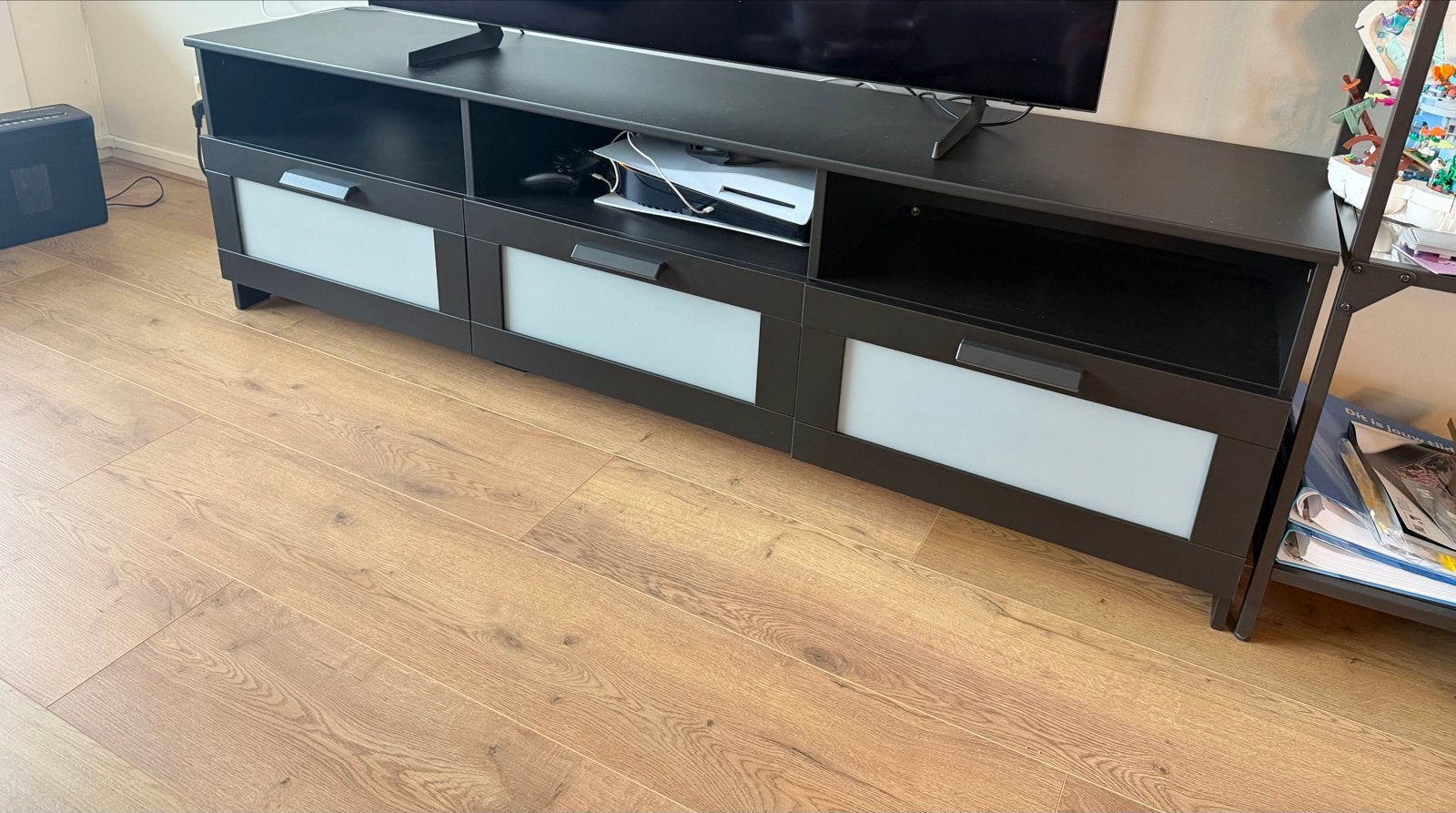 TV-meubel met lades en open vakken - 180x41x54 cm, Huis en Inrichting, Kasten | Televisiemeubels, Ophalen, Gebruikt, 150 tot 200 cm