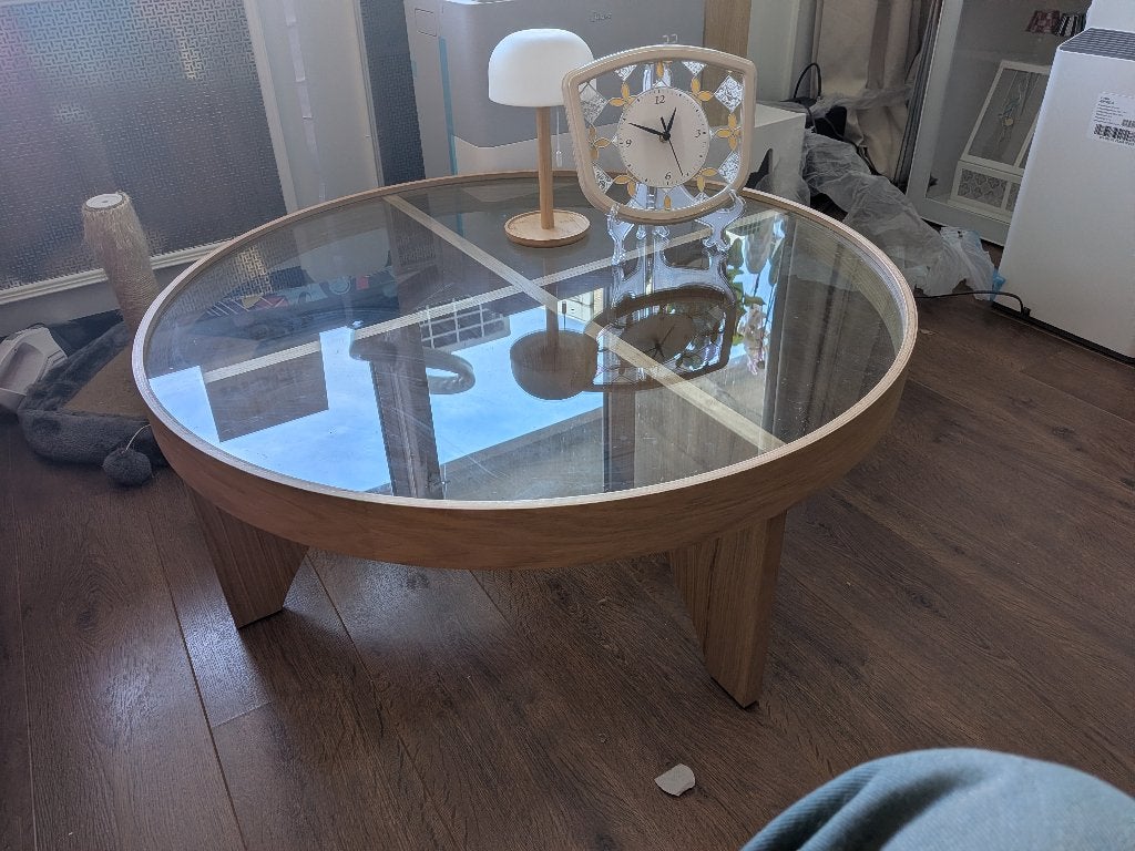 Ikea Stockholm salontafel, Huis en Inrichting, Tafels | Salontafels, Ophalen, 100 tot 150 cm, Glas, Rond