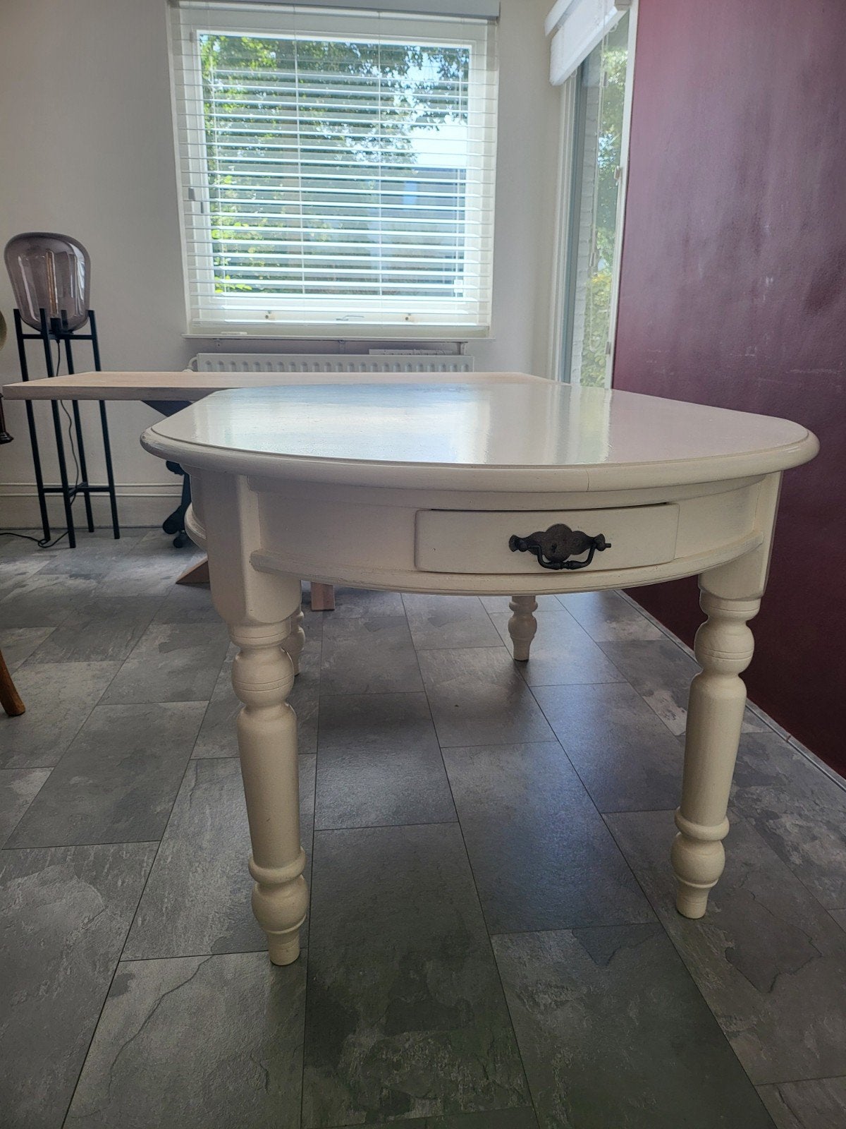 Brocante Landelijke Eettafel Massief Hout 160x100, 4 Lades, Antiek en Kunst, Ophalen