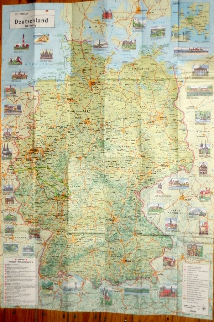 Pla347 plattegrond duitsland ---, Ophalen of Verzenden, 1800 tot 2000, Nederland, Landkaart
