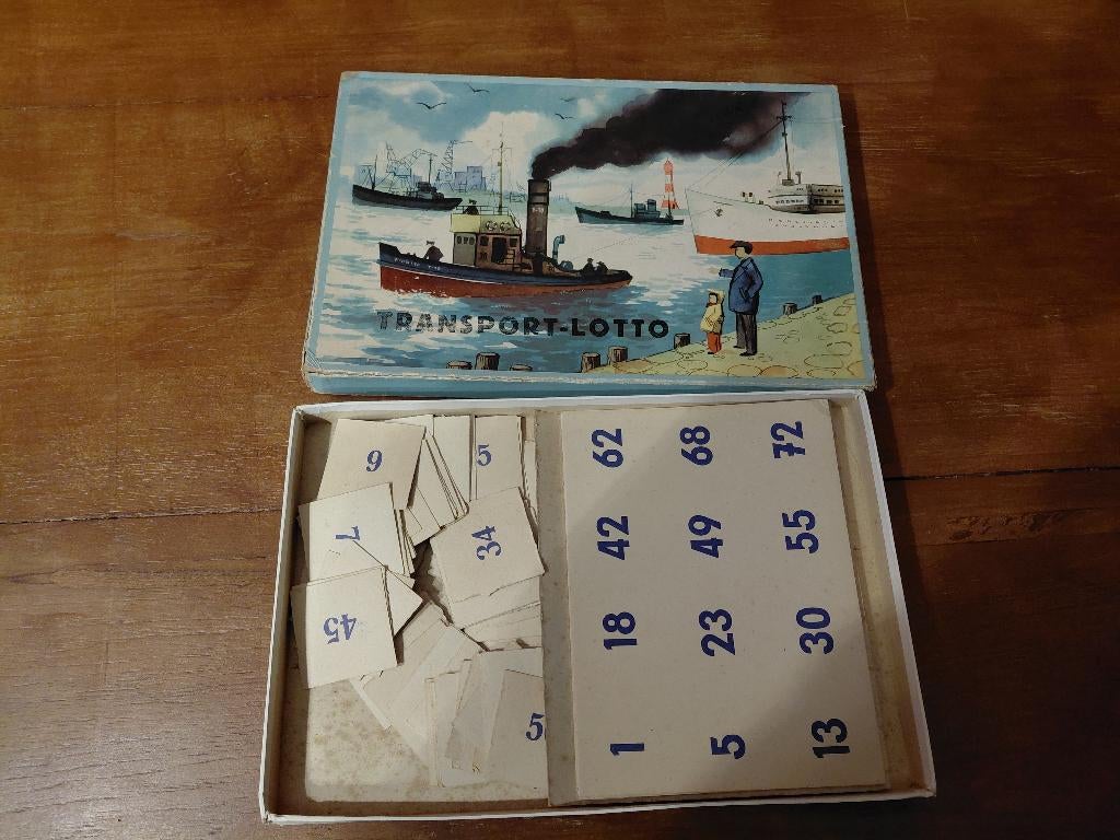Oud Lottospel Transport Lotto jaren 50 vintage, Ophalen of Verzenden
