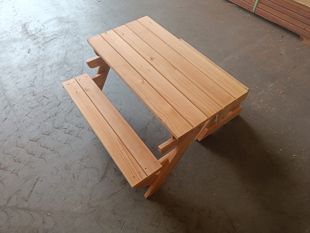 Inklapbare kinder picknick bank/tafel – Demo Model, Tuin en Terras, Ophalen, Zo goed als nieuw, Rechthoekig, Kinderpicknicktafel
