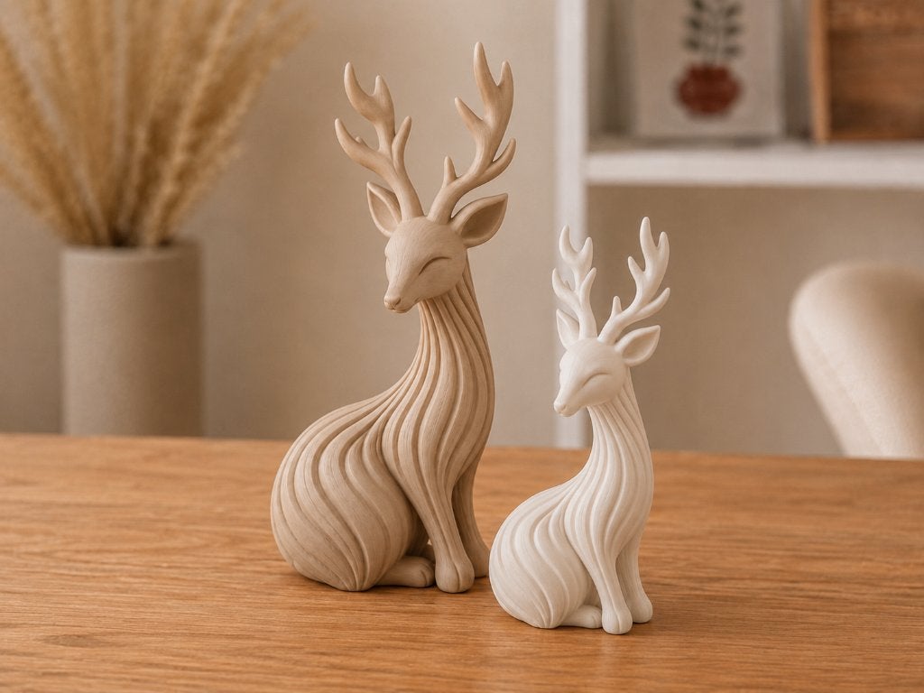 Hertenpaar kerstdecoratie 10 cm | minimalistisch Japandi, Diversen, Kerst, Ophalen of Verzenden, Nieuw