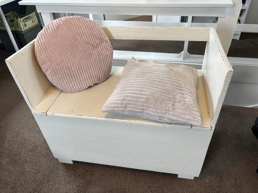Klepbank wit met opbergruimte - 88x76x47 cm, Ophalen, Minder dan 50 cm, Zo goed als nieuw, 75 tot 100 cm