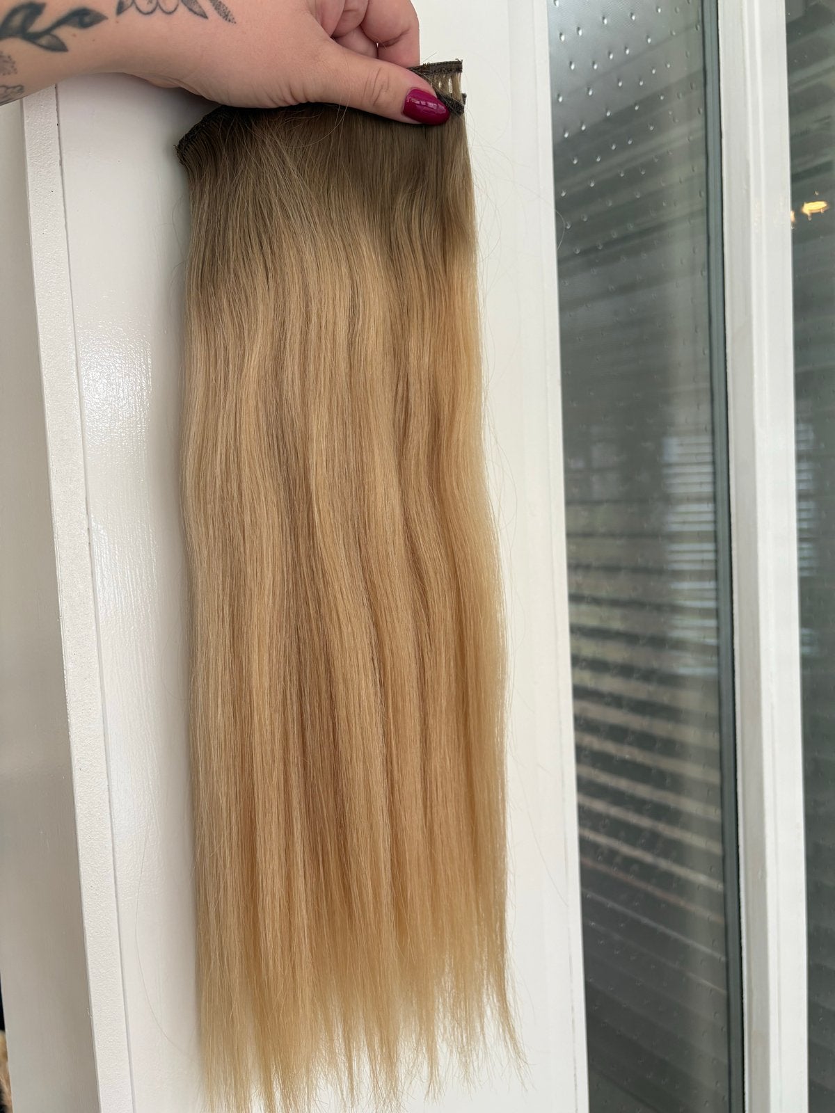 (Real)Hair weave extensions  - Ombre blond - 45cm / 110 gram, Ophalen of Verzenden, Pruik of Haarverlenging