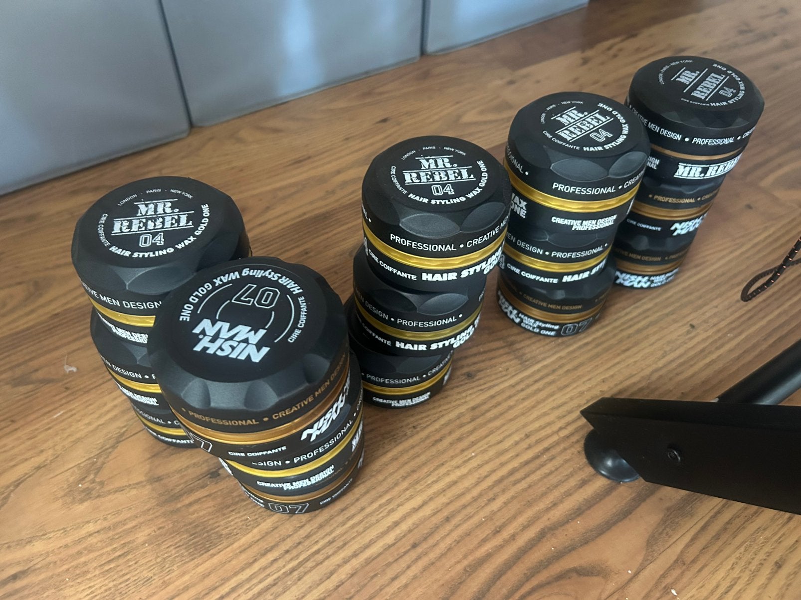 Nish Man Hair Styling Set Powder P5 Ultra Hold Wax Gold One, Ophalen of Verzenden, Nieuw, Gel, Wax, Haarlak of Mousse