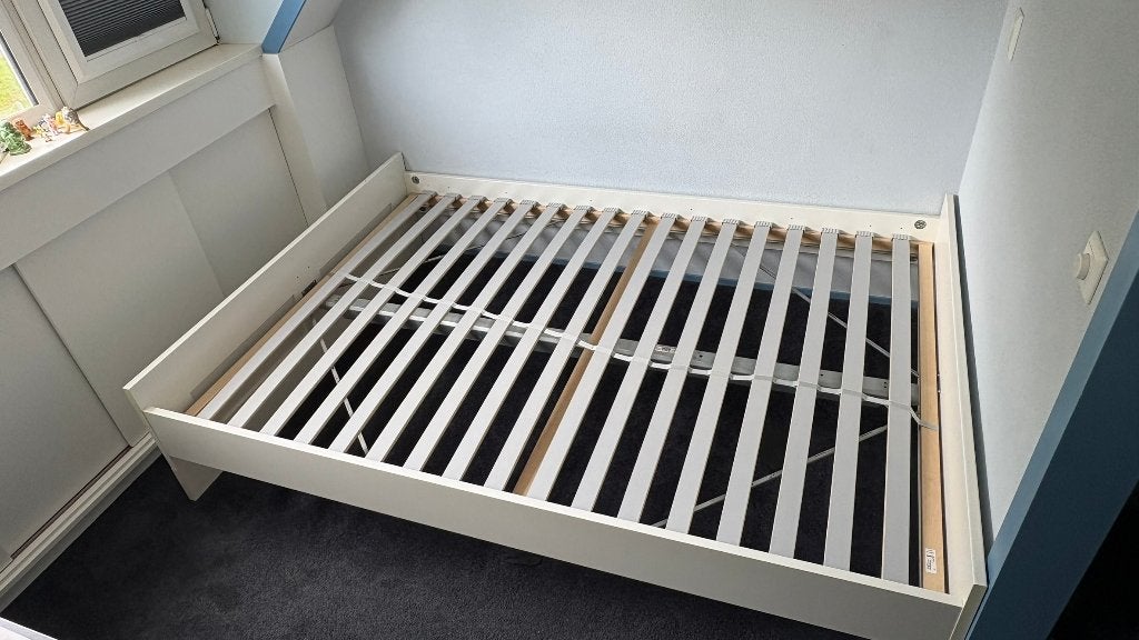 Brimnes Bed IKEA 140x200 (wit), Ophalen, Gebruikt, Wit, Tweepersoons