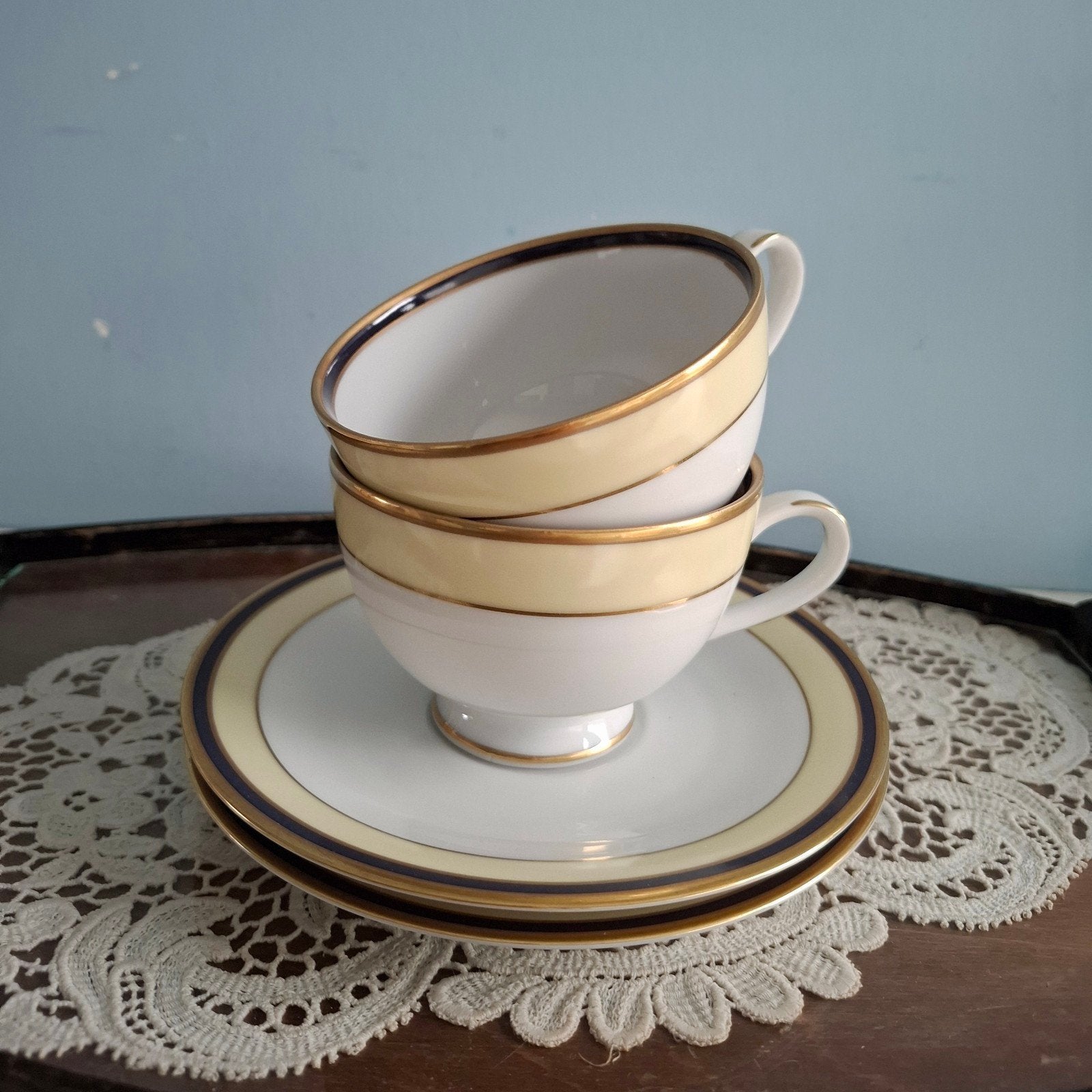 Laklain Dankotuwa Porcelain, 2 kop en schotels, Huis en Inrichting, Keuken | Servies, Overige merken, Klassiek, Ophalen of Verzenden
