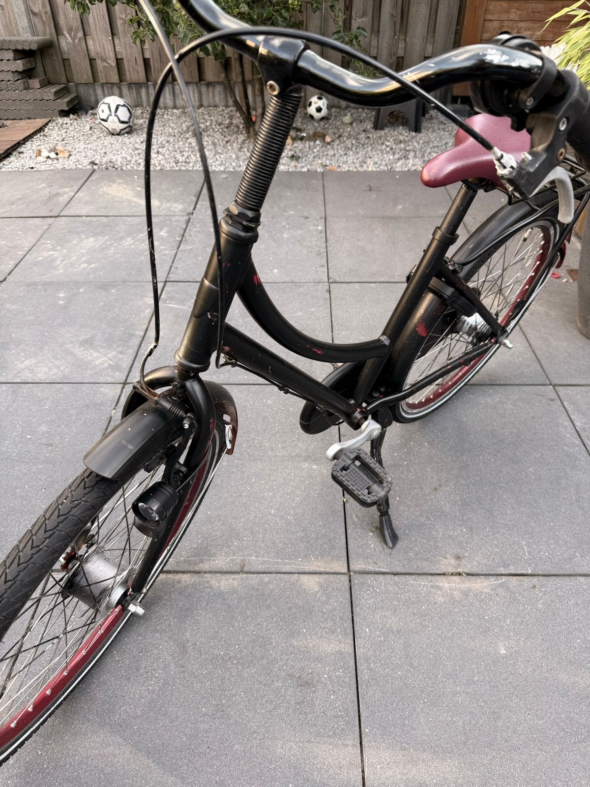 Zwarte Fiets 24 inch, Ophalen, Gebruikt, Terugtraprem, 20 inch of meer