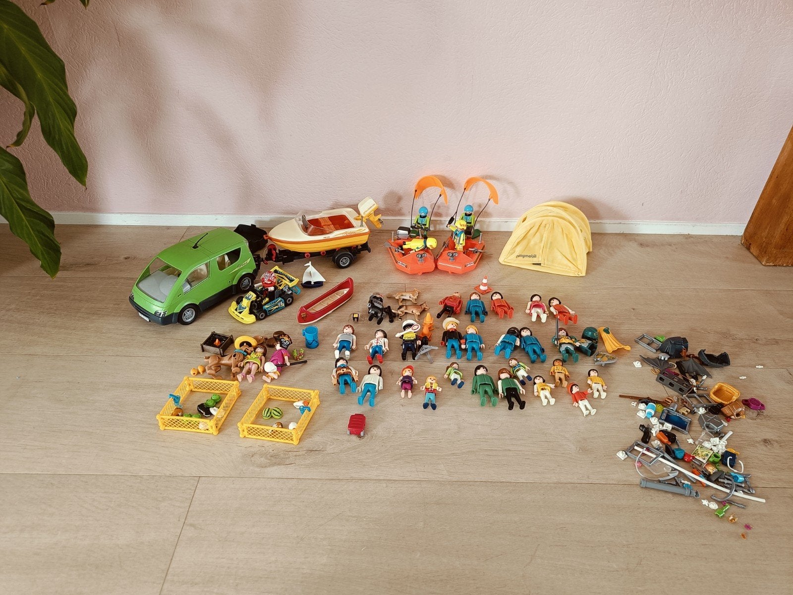 Groot Playmobil jongens pakket met voertuigen en figuren, Ophalen of Verzenden