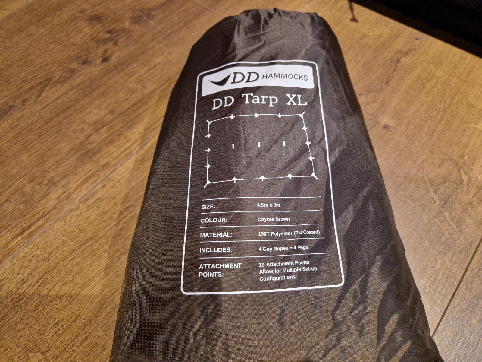 DD Hammock s tarp XL 4,5x3 bruin, Ophalen of Verzenden, Zo goed als nieuw