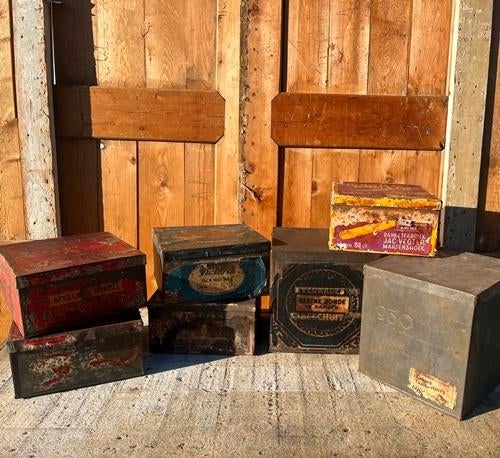 Winkelblikken verkoop origineel koek Jamin PARTIJ VAN 7 STUK, Ophalen of Verzenden, Gebruikt, Koek(jes), Verkade