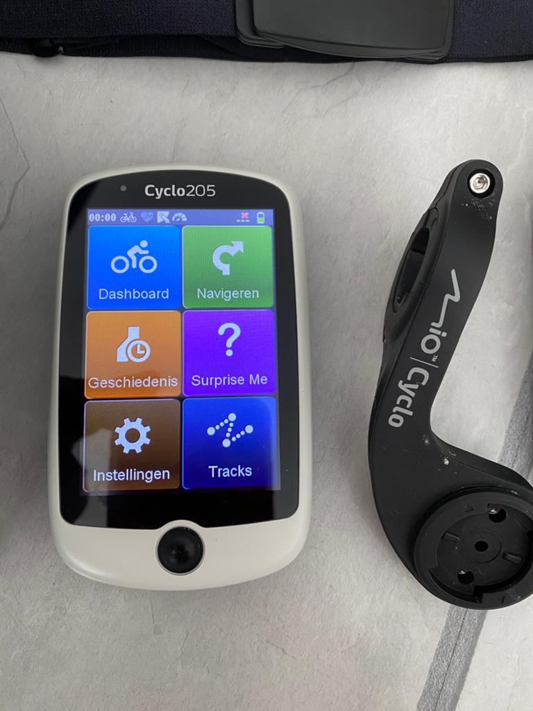 Mio cyclo met heel europa met doos en accessoires, Fietsen en Brommers, Fietsaccessoires | Fietscomputers, Ophalen of Verzenden