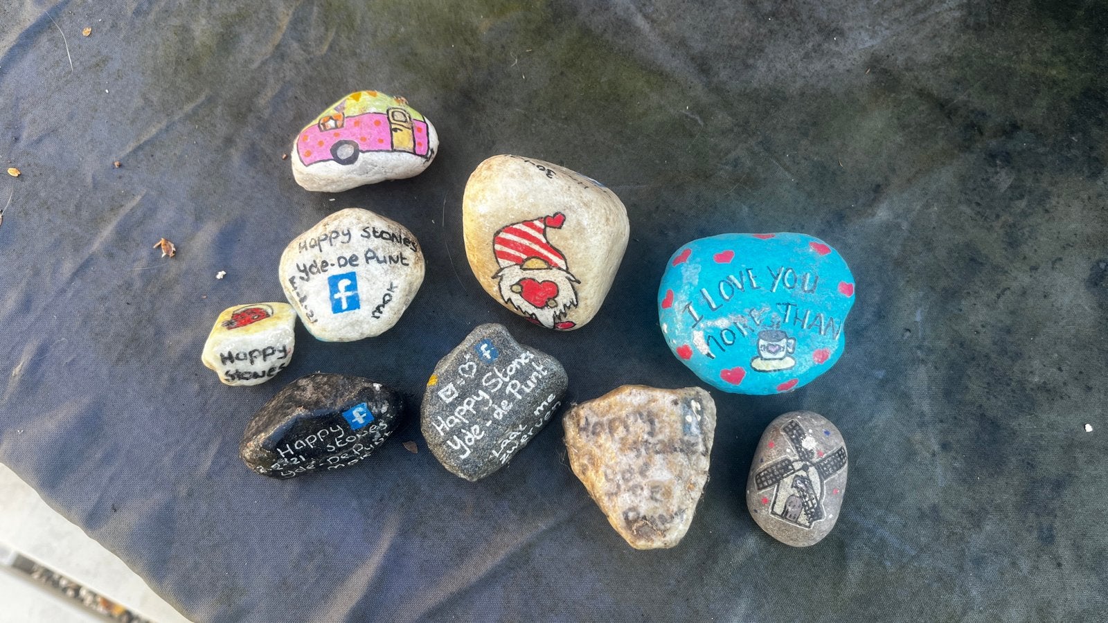 Handgeschilderde Happy Stones - Diverse ontwerpen, Ophalen of Verzenden, Gebruikt