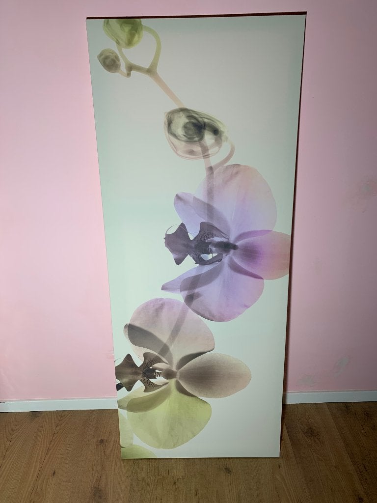 Schilderij orchidee op canvas – 140x57 cm, Ophalen, Schilderij, 75 cm of meer