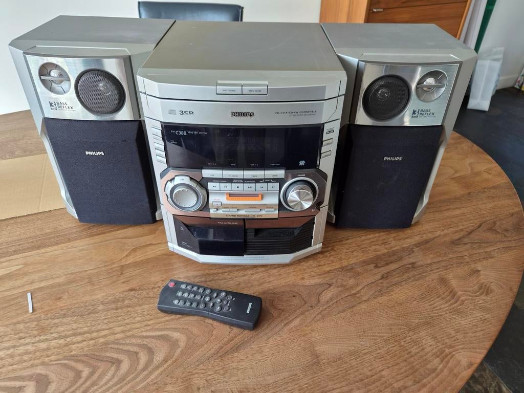 Philips Mini HiFi System met 3 CD-wisselaar met remote, Ophalen, Cassettedeck, Philips