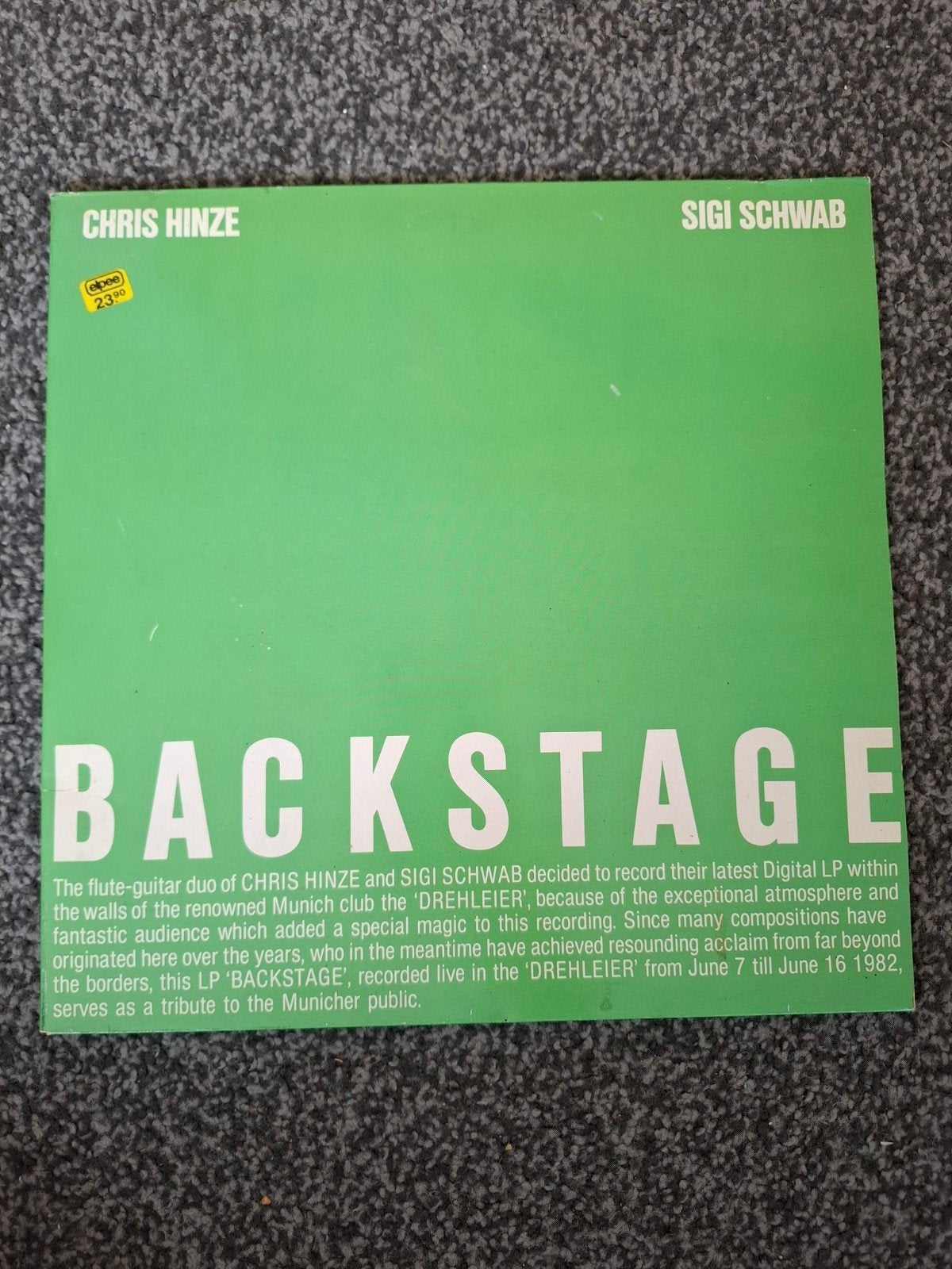 Chris Hinze & Sigi Schwab - Backstage LP (Jazz-fusion), Ophalen, LP, Jazz-fusion, Originele persing