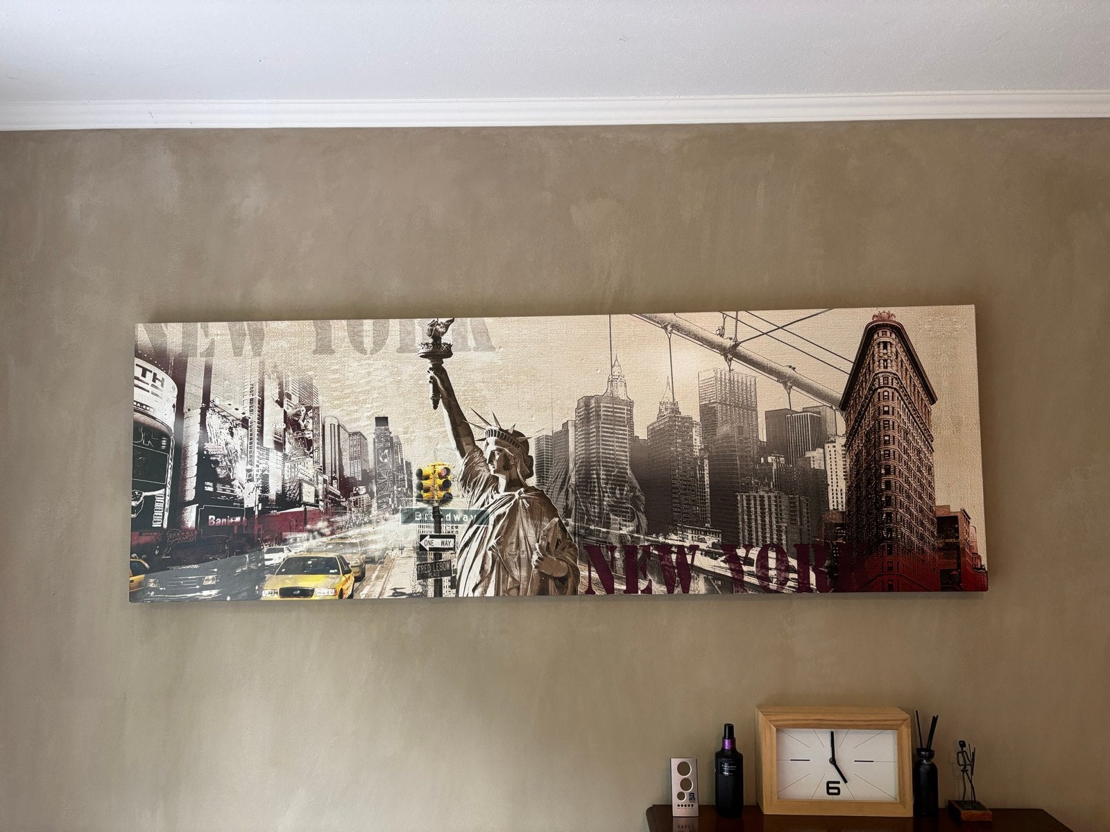Grote canvas  / frame New York City NYC 180 x 60 cm, Ophalen, Print, Textiel, Stadsgezicht