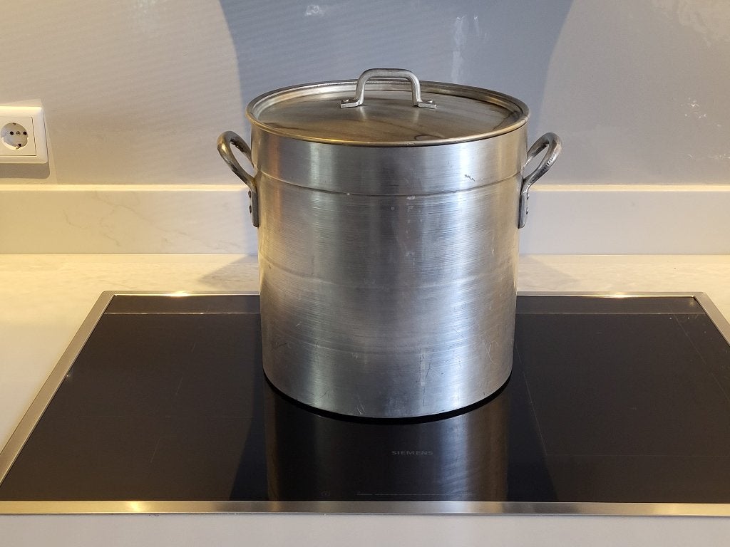 Grote kookpan aluminium 17 liter, Huis en Inrichting, Ophalen, Gebruikt, Aluminium, Kookpan