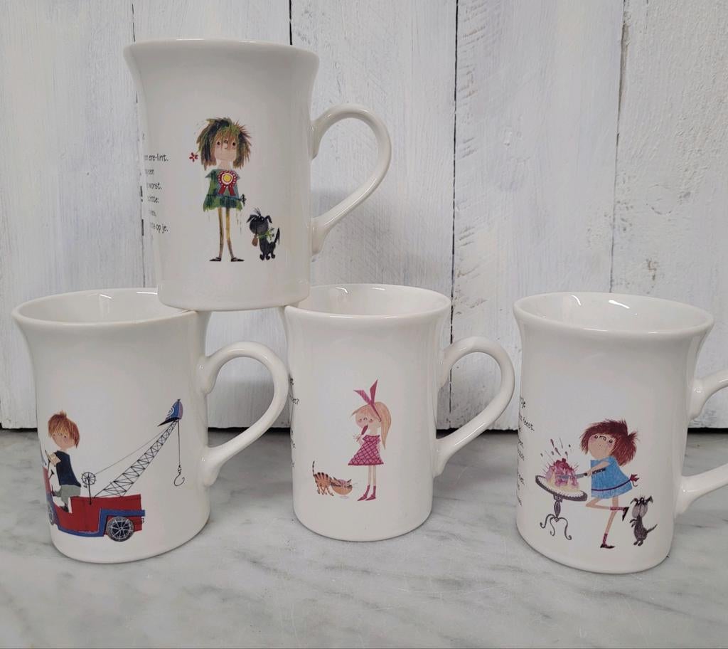 Set Floddertje mokken - Annie M.G. Schmidt - Fiep Westendorp, Ophalen of Verzenden, Zo goed als nieuw, Keramiek, Kop(pen) en/of Schotel(s)