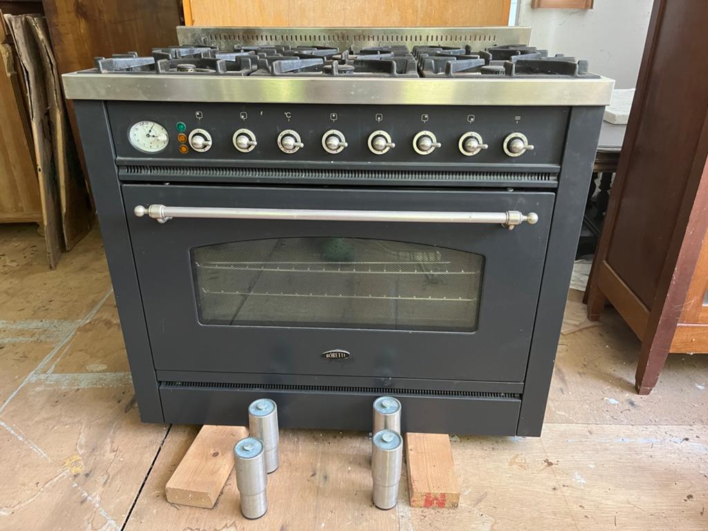 6 pits Borettie gas fornuis met oven en gril, Ophalen, Gebruikt, 60 cm of meer, Gas