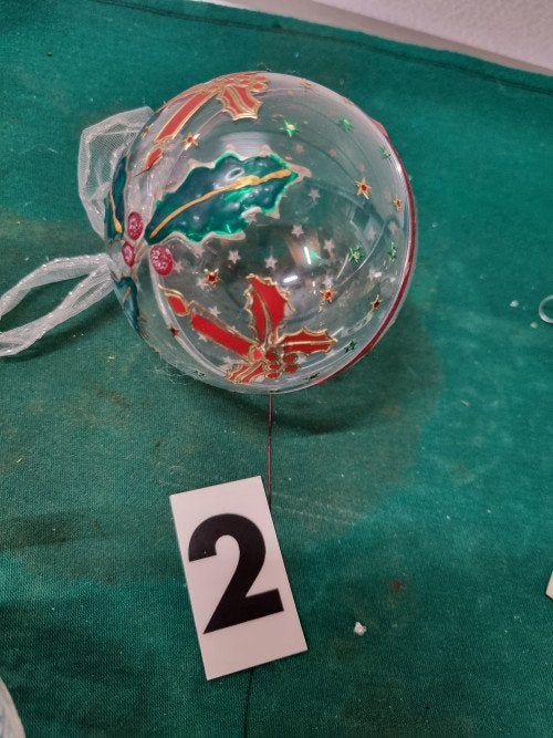 kerstballen doorzichtig vijf stuks verschillende [b192], Diversen, Kerst, Ophalen of Verzenden, 'T Olde Gre-j, Info@toldegrej.nl