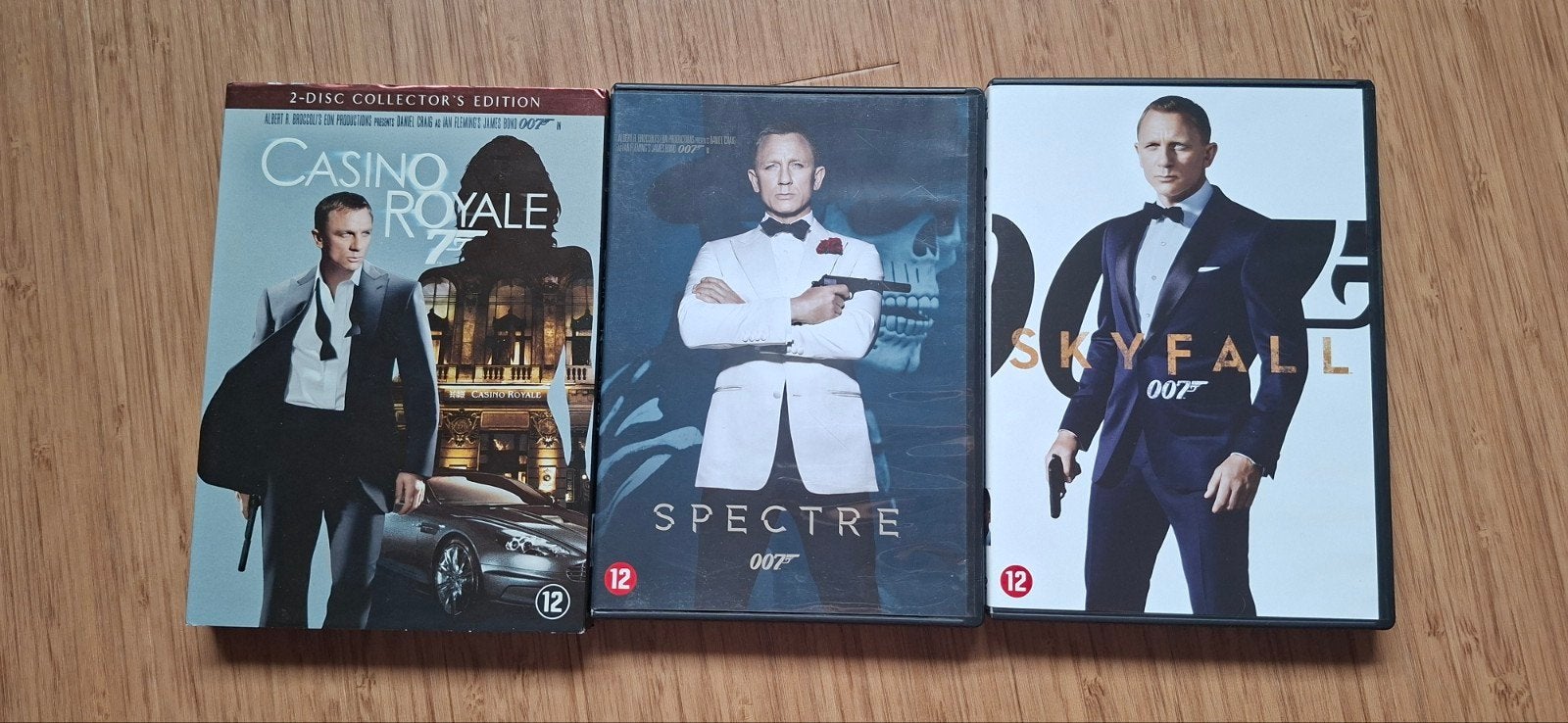 James Bond DVD Collectie: Casino Royale, Spectre, Skyfall, Nederlands, Actiethriller, Ophalen of Verzenden, Inclusief doosje