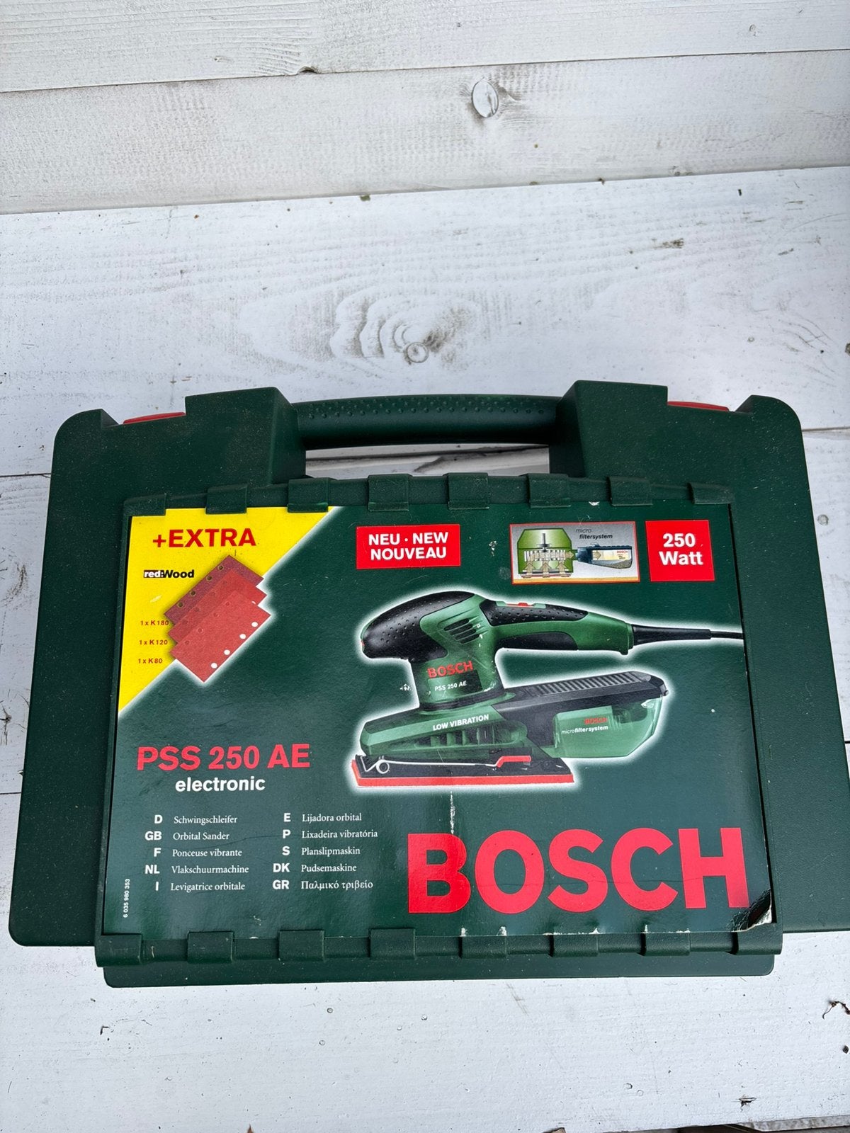 Bosch Vlakschuurmachine PSS 250 AE, Ophalen of Verzenden, Zo goed als nieuw, Minder dan 600 watt, Vlakschuurmachine