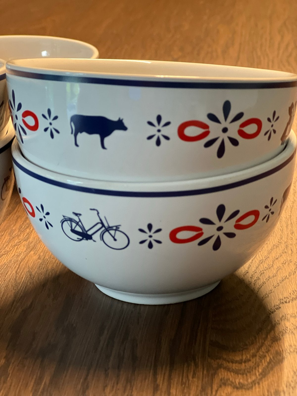 Set van 5 Hollandse Schaaltjes met Delfts Blauw Design, Gebruikt, Porselein of Keramiek, Schaal, Rond
