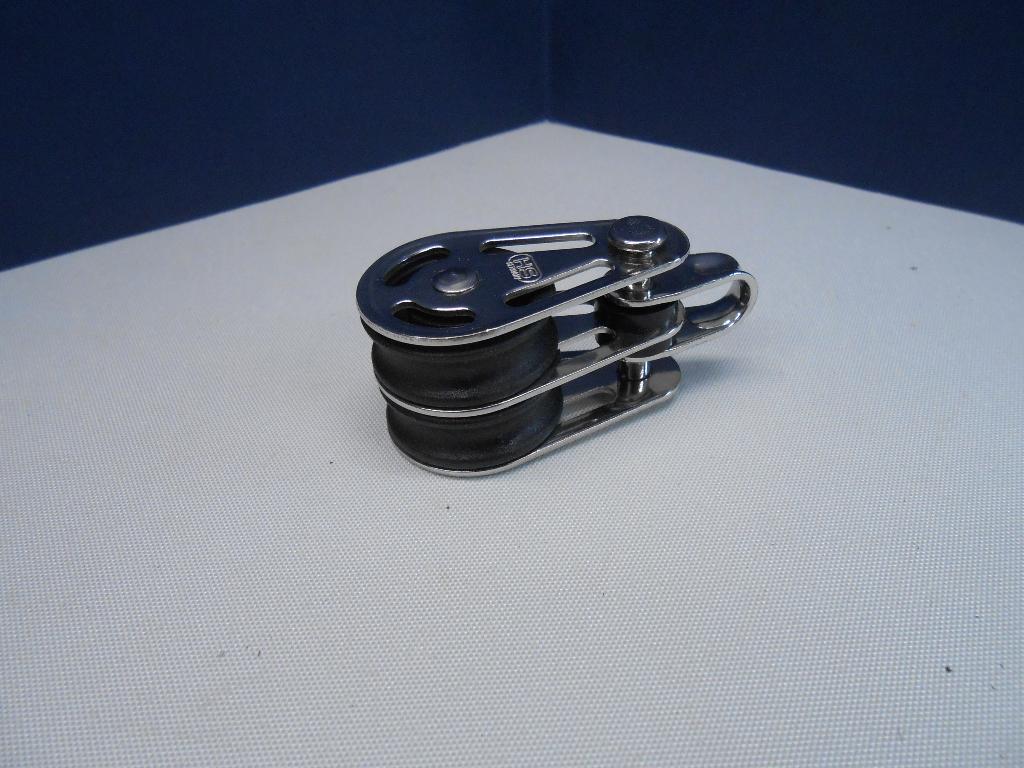 Mini Dubbelschijfs Blokje, Katrol, RVS, voor 6 - 8 mm lijn, Ophalen of Verzenden, Nieuw, Lijn of Blok