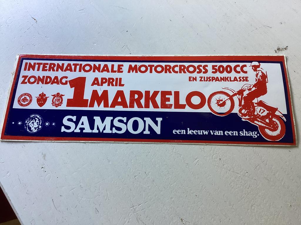 Sticker Internationale Motorcross 500cc en zijspan Markelo, Verzenden, Zo goed als nieuw, Sport