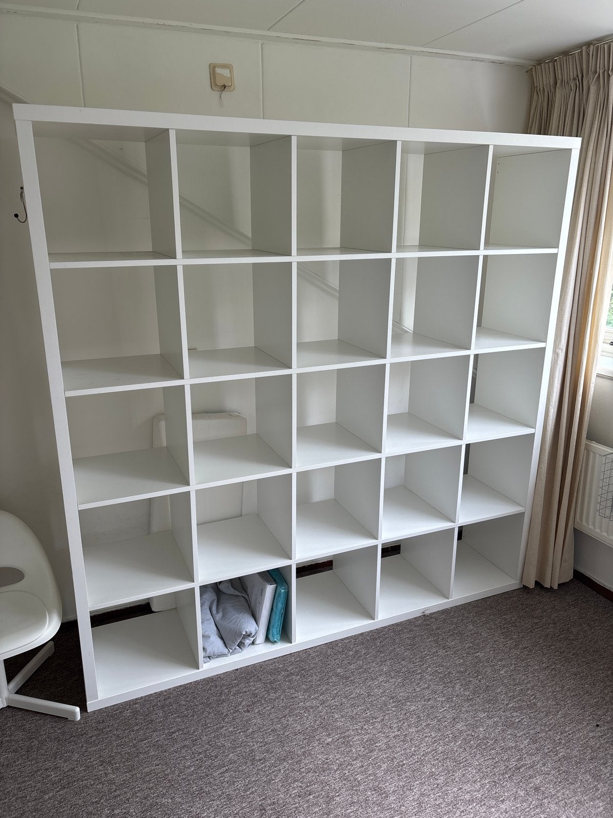 Witte Kallax kast met 25 vakken - IKEA, Ophalen, Met plank(en), Gebruikt, 150 tot 200 cm