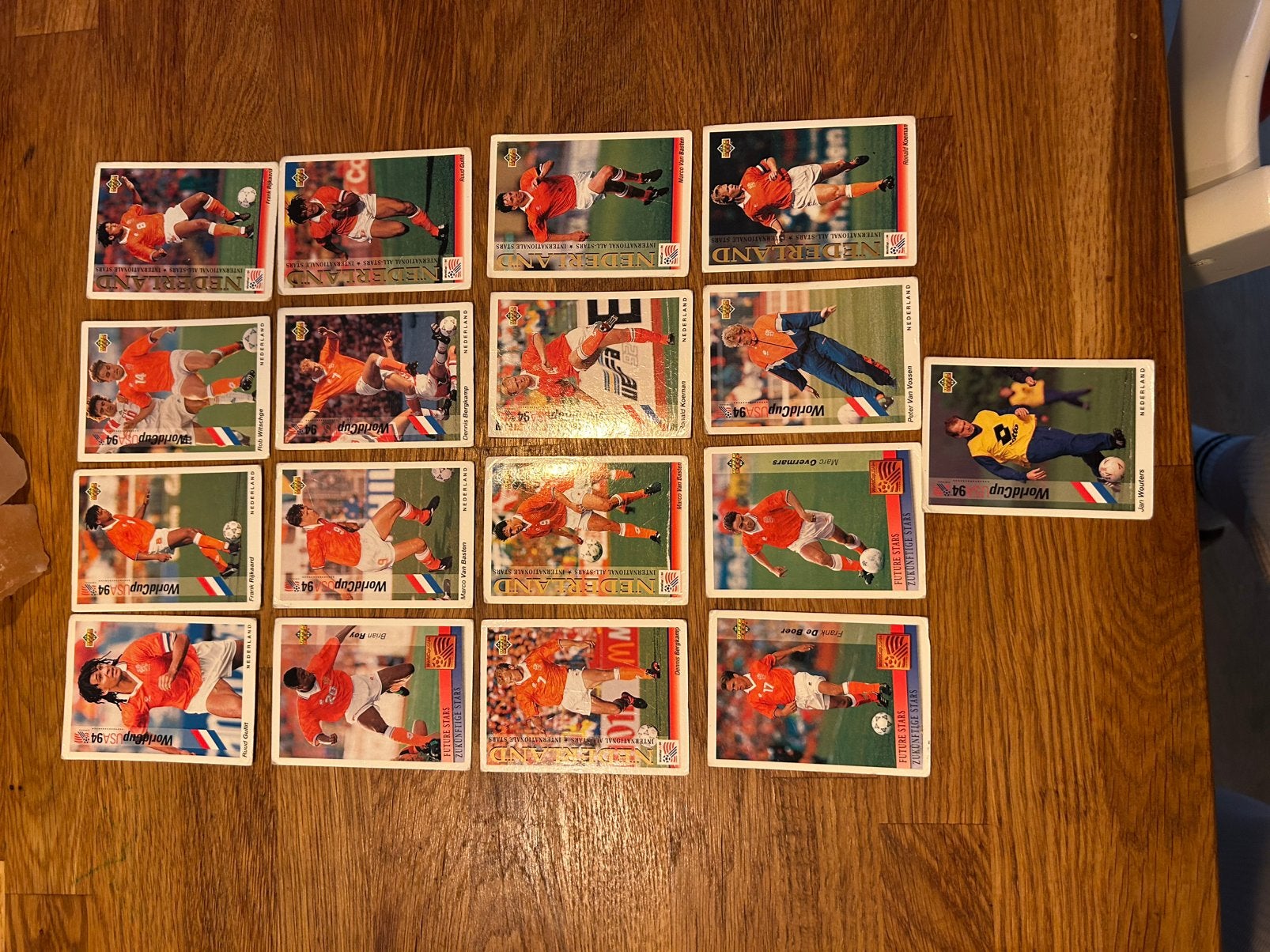 17x Upper Deck WK 1994 Nederland – Gullit, Bergkamp,, Verzamelen, Ophalen of Verzenden, Zo goed als nieuw, Poster, Plaatje of Sticker