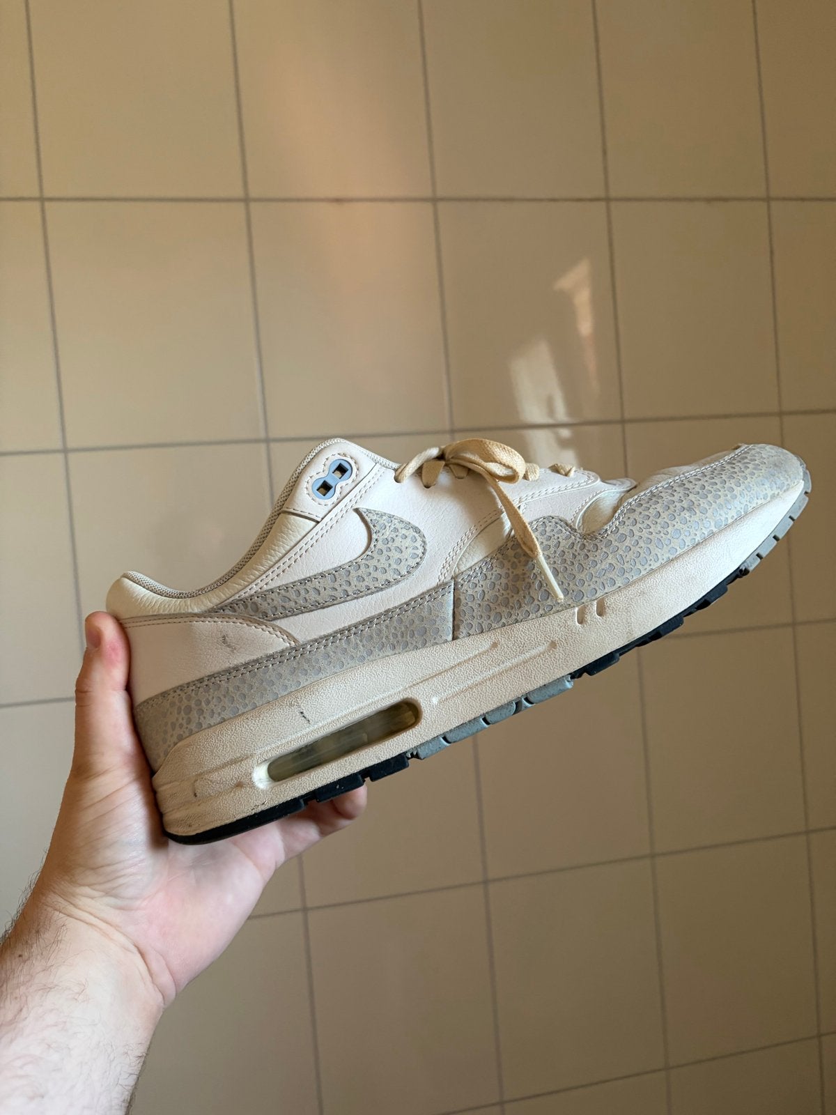 Nike Air Max 1 'Summit White’ - Maat 46, Ophalen, Gedragen, Wit, Sneakers of Gympen