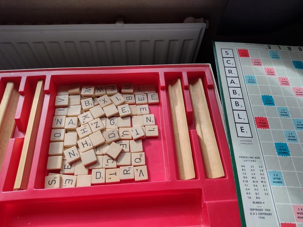 Scrabble hout grote doos, Ophalen of Verzenden