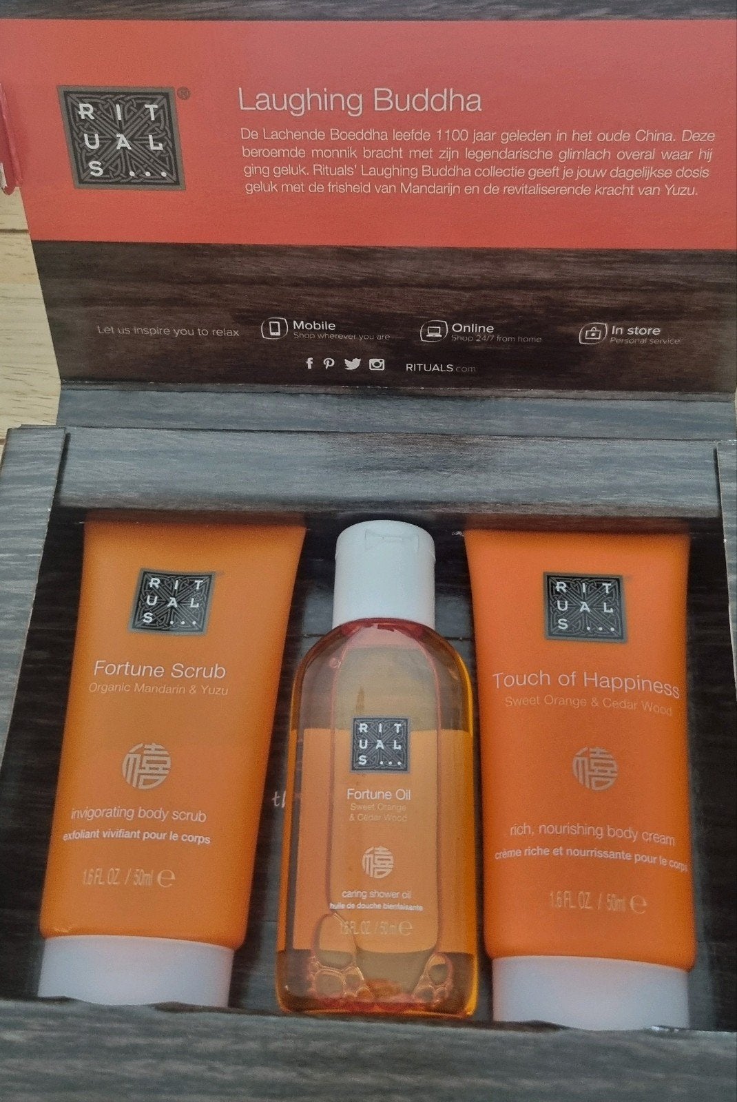 rituals pakket, laughing buddha. nieuw in verpakking, Verzenden, Nieuw, Bodylotion, Crème of Olie