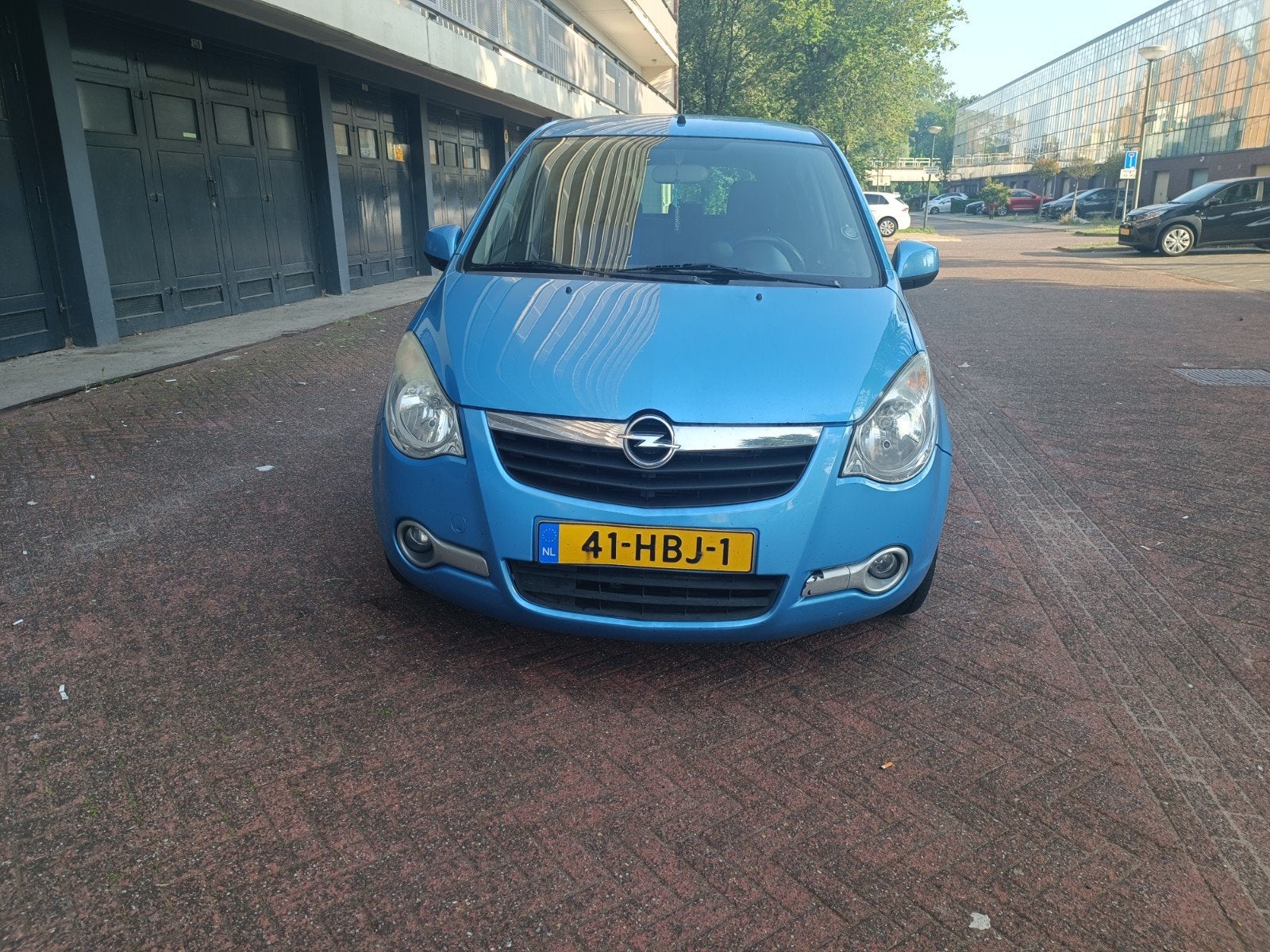 Opel Agila 1.2 16V 2008 Blauw, Auto's, Opel, Voorwielaandrijving, Euro 5, Stof, 40 €/maand