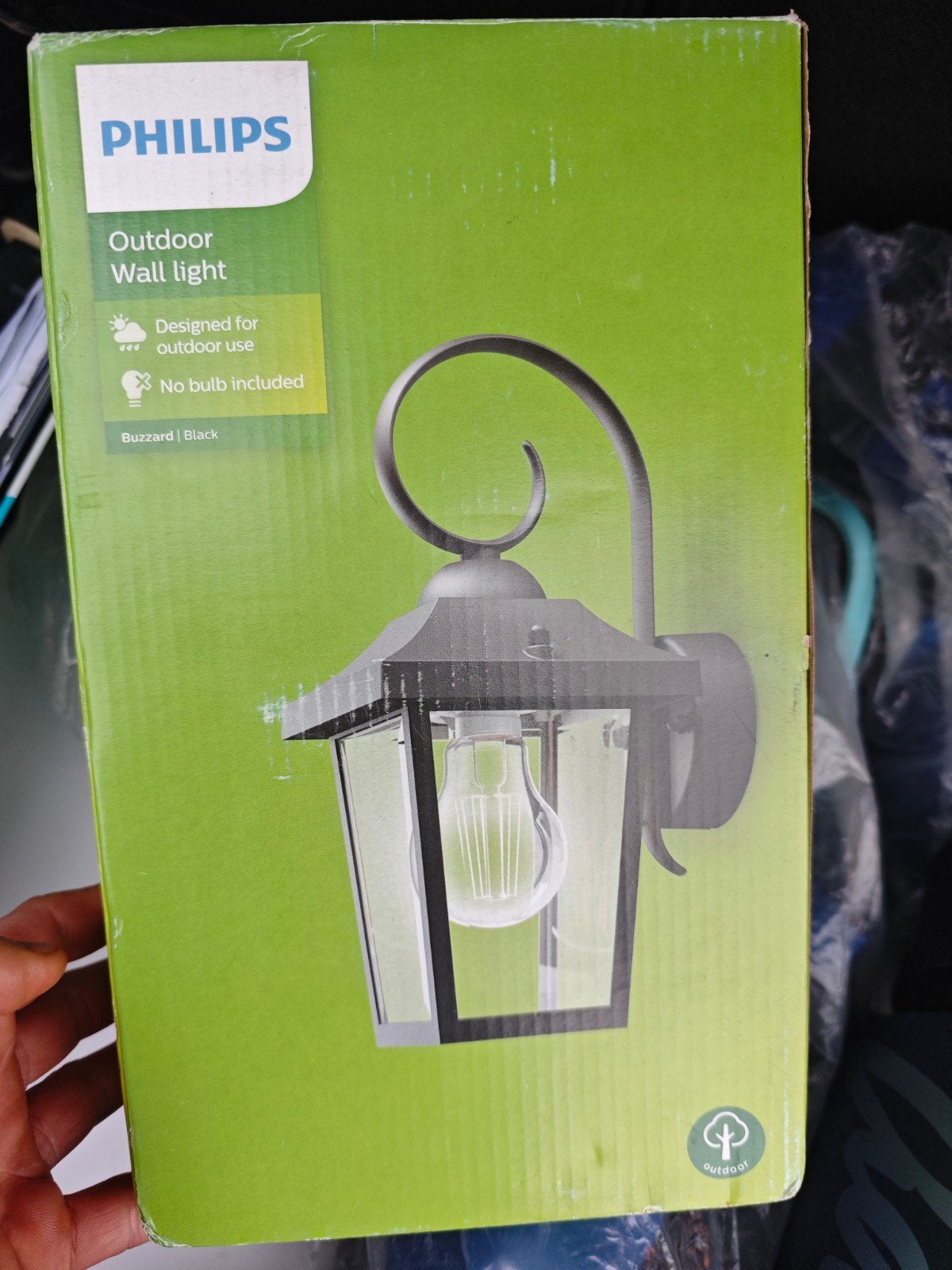 Philips Buzzard Buiten Wandlamp Zwart - Nieuw in Doos, Waterbestendig, Zwart, Philips, Nieuw
