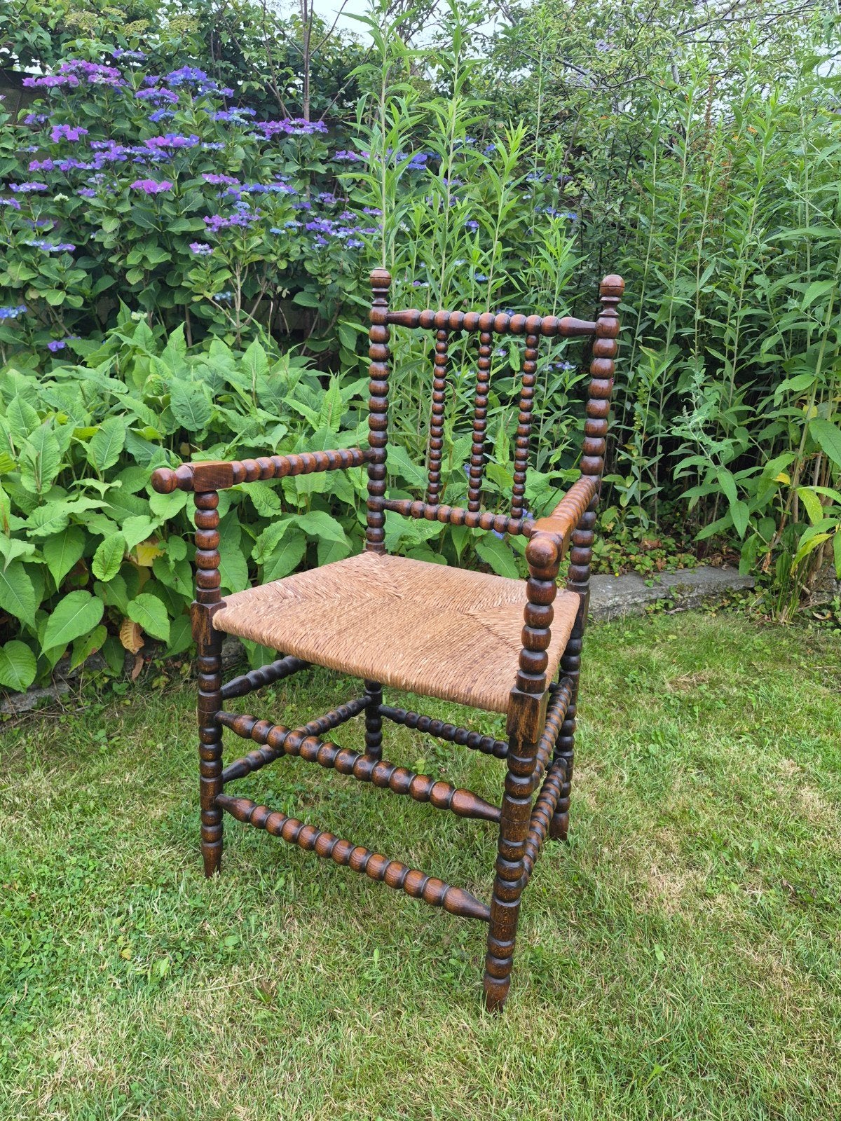 Antieke Bobbin chair met Bies Zitting, Antiek en Kunst, Antiek | Meubels | Stoelen en Banken, Ophalen