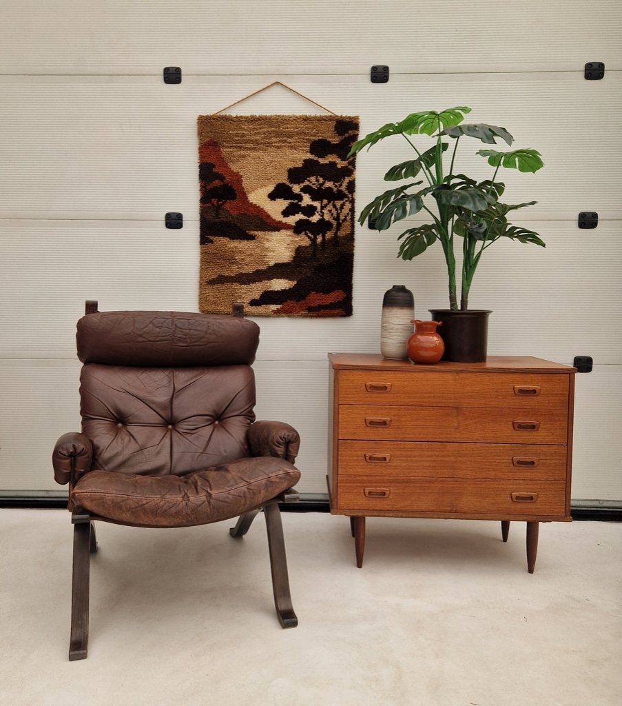 Vintage ladekast met vier laden, 80cm, Ophalen, ., Teakhout, 50 tot 100 cm