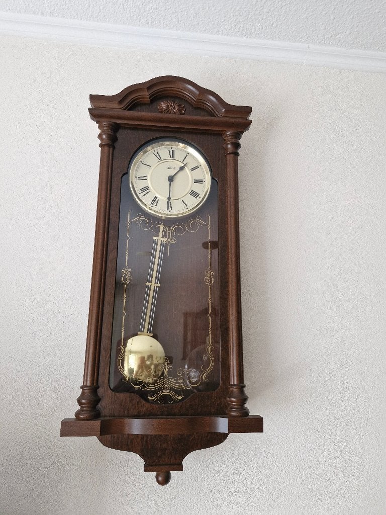 Hermle noten wand houten klok, Antiek en Kunst, Antiek | Klokken, Ophalen