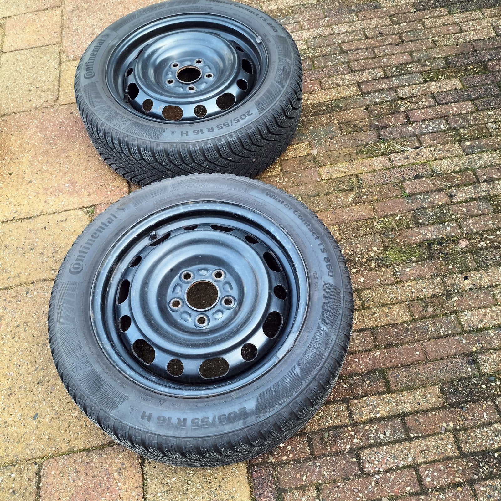 Continental WinterContact TS 860 winterbanden op velg, Auto-onderdelen, Banden en Velgen, Ophalen, Gebruikt, 16 inch, Banden en Velgen