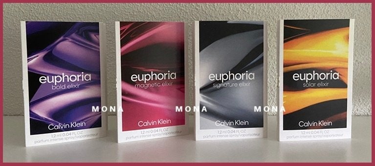 Euphoria Elixir set 4 parfum samples proefjes testers, Verzenden, Nieuw