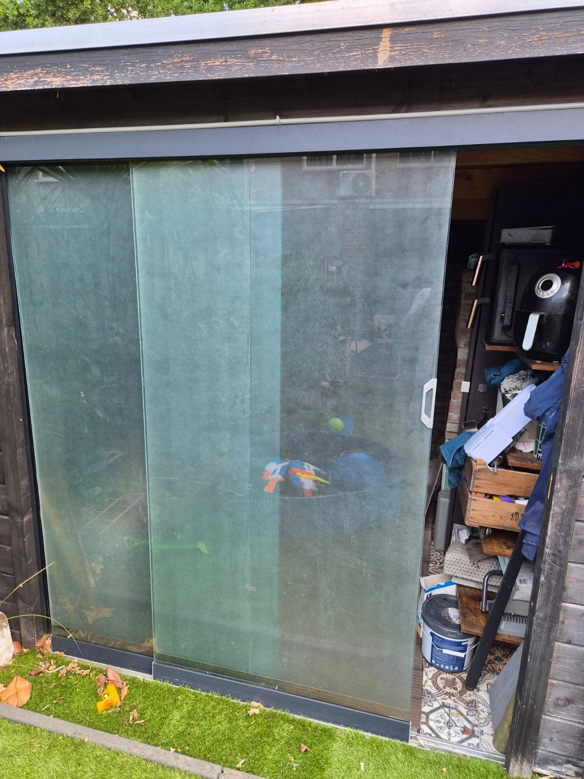 Glazen schuifdeur compleet, Doe-het-zelf en Verbouw, Kozijnen en Schuifpuien, Ophalen, Overige materialen, Zo goed als nieuw, 150 tot 225 cm