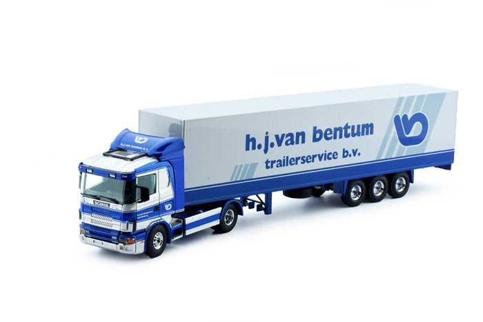 GEZOCHT: Tekno Scania 124/360 H.J. van Bentum 1998, Ophalen, Zo goed als nieuw, Bus of Vrachtwagen, Tekno