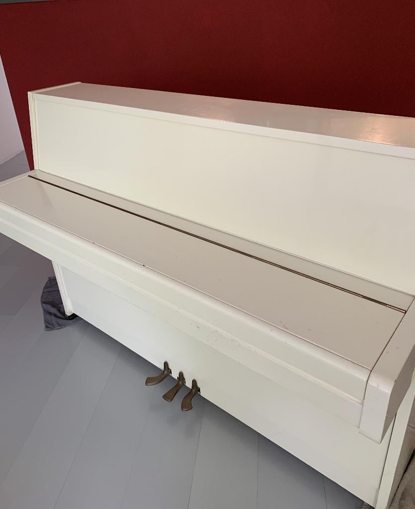 Witte hoogglans Yamaha M1A piano (Japans fabrikaat, 1972), Muziek en Instrumenten, Piano's, Ophalen, Gebruikt, Wit, Piano