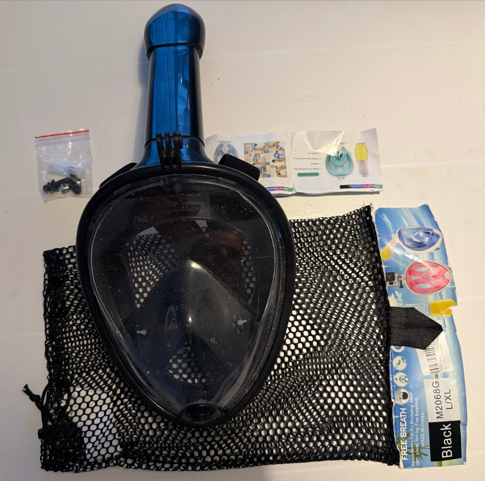 Snorkelmasker Zwart L/XL (volwassenen), Ophalen of Verzenden, Zo goed als nieuw, Snorkelmasker