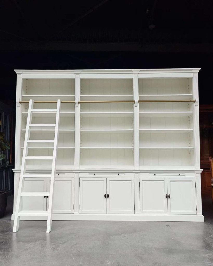 Grote / Brede boekenkast 300cm | Witte bibliotheekkast #2860, Metaal, Gebruikt, Met deur(en), -