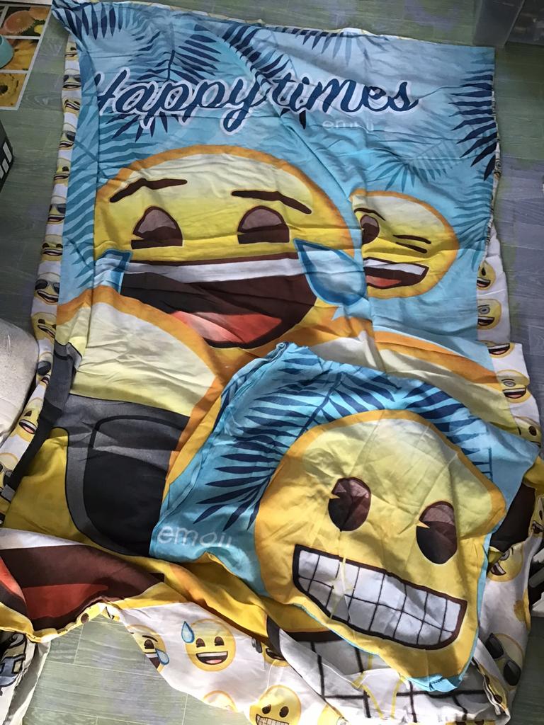 Leuk Emoji dekbedovertrek 1 persoons., Ophalen of Verzenden, Gebruikt, Jongetje of Meisje, Dekbedovertrek